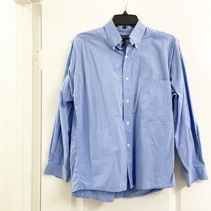 Structure blue/white plaid long sleeve button down shirt